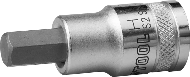 Торцовая бита-головка KRAFTOOL "INDUSTRIE QUALITAT", материал S2, HEX, сатинированная, 1/2", H10 27908-10_z01 купить в Новом Уренгое
