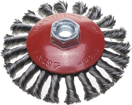 ЗУБР &quot;ПРОФЕССИОНАЛ&quot;. Щетка коническая для УШМ, плетеные пучки стальной проволоки 0,5мм, 115ммхМ14 35269-115_z02 купить в Новом Уренгое