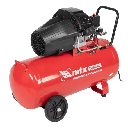 Компрессор воздушный MTX КК-2200/100, 2,2 кВт, 350 л/мин, 100 л, прямой привод, масляный купить в Новом Уренгое
