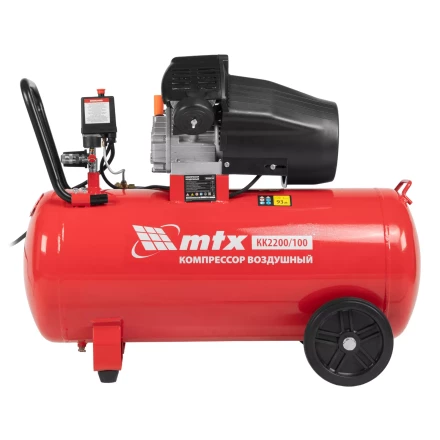 Компрессор воздушный MTX КК-2200/100, 2,2 кВт, 350 л/мин, 100 л, прямой привод, масляный купить в Новом Уренгое