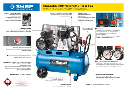 Компрессор воздушный ЗКПМ-440-50-Р-2.2 серия ПРОФЕССИОНАЛ купить в Новом Уренгое