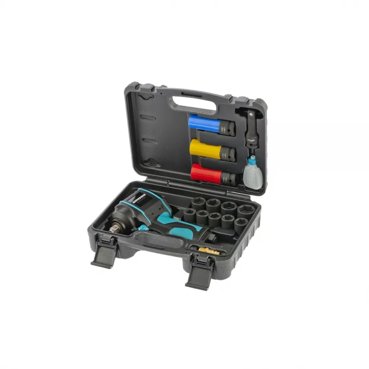 Гайковёрт пневматический ударный Gross Twin Hammer G985K2 с набором 17 предметов 57445 купить в Новом Уренгое