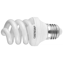 Энергосберегающая лампа СВЕТОЗАР "ЭКОНОМ" спираль,цоколь E27(стандарт),Т3,яркий белый свет(4000 К), 8000час,9Вт(45) 44354-09_z01