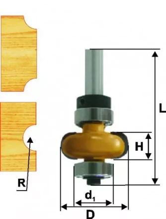 Фреза кромочная галтельная Ф223Х635 мм R32 мм хвостовик 8 мм 46390 купить в Новом Уренгое