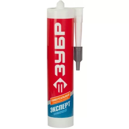 Герметик силиконовый ЗУБР &quot;ЭКСПЕРТ&quot; прозрачный, универсальный, 280мл 41233-2 купить в Новом Уренгое