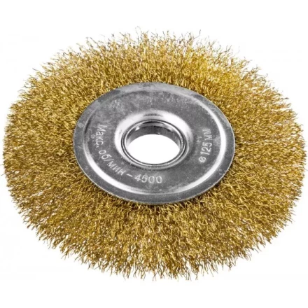 DEXX. Щетка дисковая для УШМ, витая стальная латунированная проволока 0,3мм, 125ммх22мм 35101-125 купить в Новом Уренгое