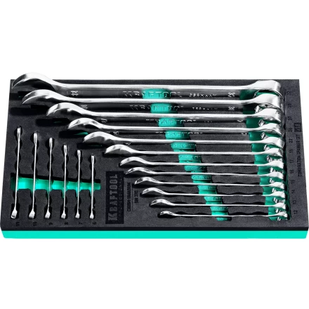 Наборы ключей комбинированных KRAFTOOL, Cr-V, DIN 3110, в EVA-ложементе 27079-H18E купить в Новом Уренгое