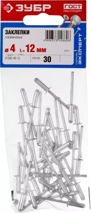 Заклепки алюминиевые пакет серия МАСТЕР купить в Новом Уренгое