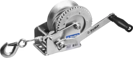 Лебедка ручная барабанная ЗУБР &quot;ПРОФЕССИОНАЛ&quot;, тяговая, тросовая, 0,7т, 8м 43113-0.7_z01 купить в Новом Уренгое