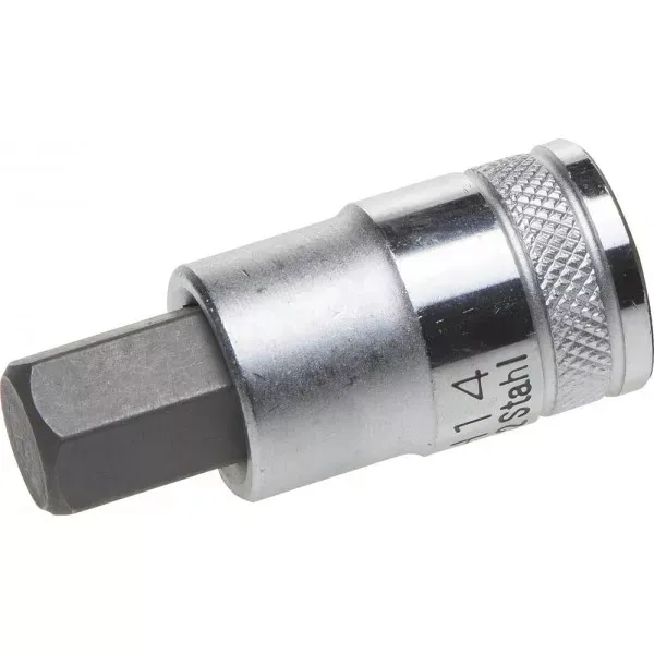 Торцовая бита-головка KRAFTOOL "INDUSTRIE QUALITAT", материал S2, HEX, сатинированная, 1/2", H14 27908-14_z01 купить в Новом Уренгое