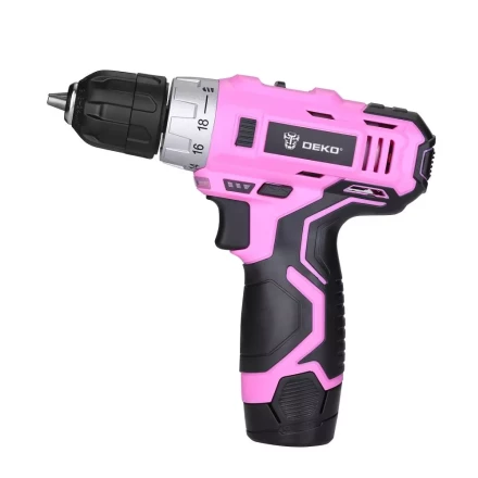 Дрель аккумуляторная DEKO GCD12DU3 PINK SET2 + оснастка 13 шт, 063-4171 купить в Новом Уренгое