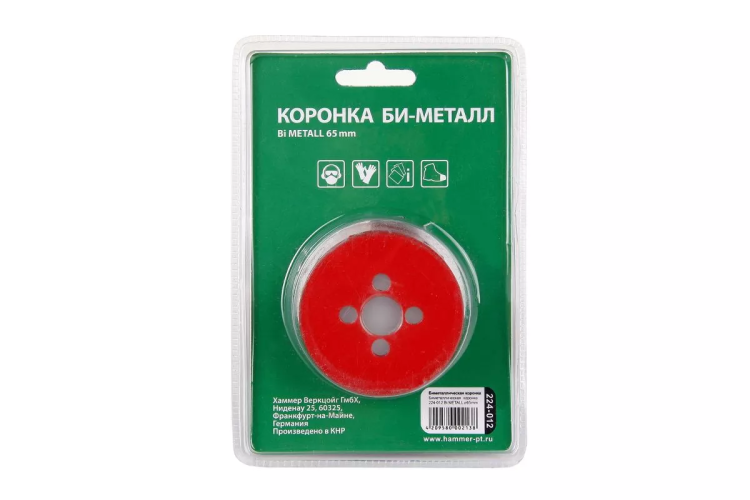 Коронка биметаллическая HAMMER Ф65х38мм 5/8" BiMETALL (224-012) купить в Новом Уренгое