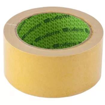 Лента клейкая двусторонняя 50 мм х 5 м на тканевой основе Сибртех 88711 купить в Новом Уренгое