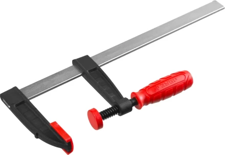 Струбцина ЗУБР &quot;МАСТЕР&quot;, тип &quot;F&quot;, пластмассовая ручка, стальная закаленная рейка, 80х300мм 32150-080-300 купить в Новом Уренгое