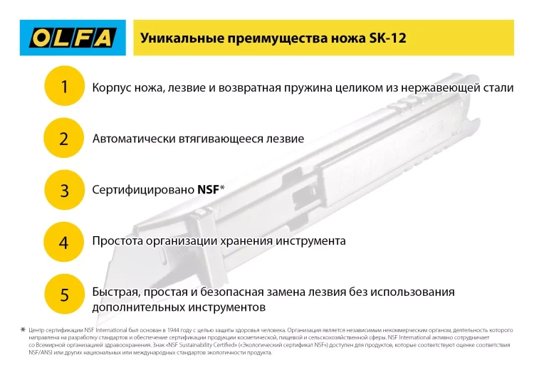 Лезвие OLFA, трапециевидное для SK-12 OL-SKB-2S/10B купить в Новом Уренгое