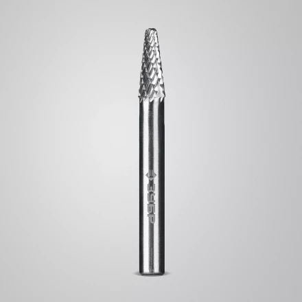 Зубр Твердосплавная борфреза L - конус с закругленным углом 28°, 6 х 16 мм, радиус 1.2 мм (28810-6-16) купить в Новом Уренгое