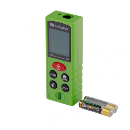Лазерный дальномер Сибртех PM-40 с пузырьковым уровнем 38010 купить в Новом Уренгое