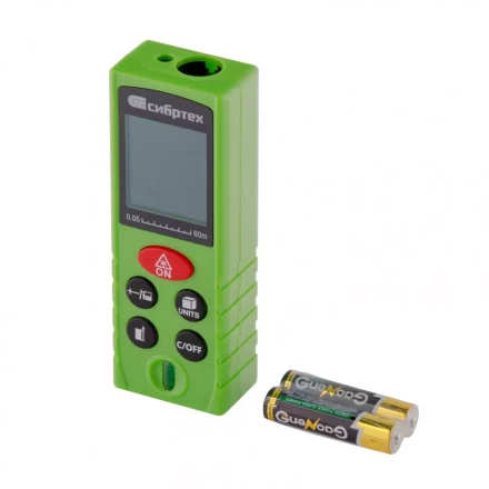 Лазерный дальномер Сибртех PM-60 с пузырьковым уровнем 38011 купить в Новом Уренгое