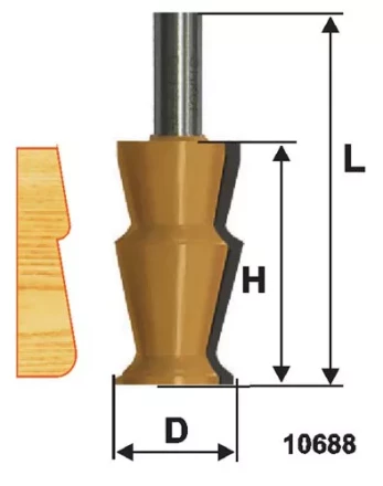 Фреза по дереву кромочная фигурная 32х57 №5 твердосплав ц/хв 12 ЭНКОР 10688 купить в Новом Уренгое