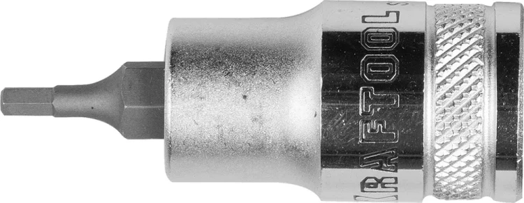 Торцовая бита-головка KRAFTOOL "INDUSTRIE QUALITAT", материал S2, HEX, сатинированная, 1/2", H3 27908-03_z01 купить в Новом Уренгое
