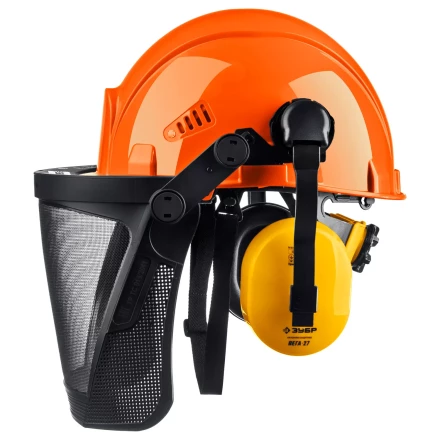 ЗУБР ТРИАДА, защитная каска в комплекте с наушниками и защитным сетчатым экраном, Профессионал (11099) купить в Новом Уренгое