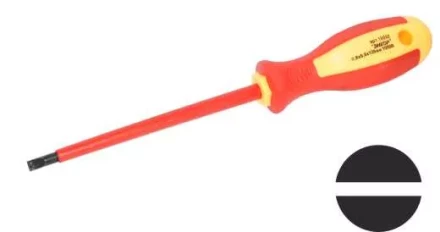 Отвертка диэлектрич. шлицевая 1,0х6х150мм, 1000В 19693 купить в Новом Уренгое