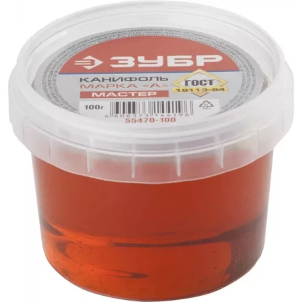 Канифоль ЗУБР для паяльных работ, пластиковая банка, 100г 55470-100 купить в Новом Уренгое