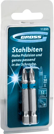 Набор бит РН2х50, сталь S2, 2шт GROSS 11357 купить в Новом Уренгое