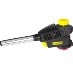 Газовая горелка "ProTerm" на баллон, STAYER "PROFESSIONAL" 55582, с пьезоподжигом, регулировка пламени, вихревое пламя, цанговое соединение, 1300С 55582