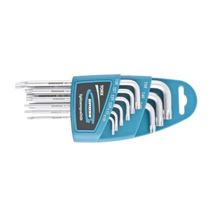 Набор ключей имбусовых TORX-TT T10-T50 удлиненные S2 сатинированные 9 шт Gross 16407 купить в Новом Уренгое