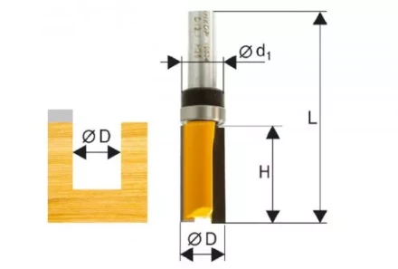 Фреза кромочная прямая ф19х26мм хв. 8мм 46183 купить в Новом Уренгое