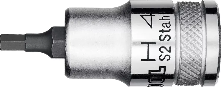 Торцовая бита-головка KRAFTOOL "INDUSTRIE QUALITAT", материал S2, HEX, сатинированная, 1/2", H4 27908-04_z01 купить в Новом Уренгое