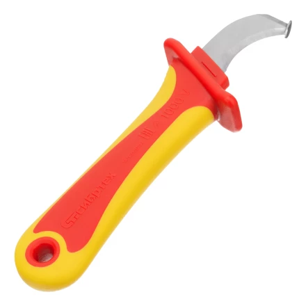 Нож диэлектрический Сибртех до 1000 В, для снятия оплетки электрокабелей 78808 купить в Новом Уренгое