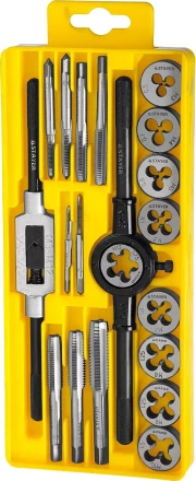 Набор метчиков и плашек STAYER &quot;MASTER&quot;, метчикодержатель 1шт, плашкодержатель 1шт, метчики 9шт, плашки 9шт, 20 предметов 28012-H20 купить в Новом Уренгое