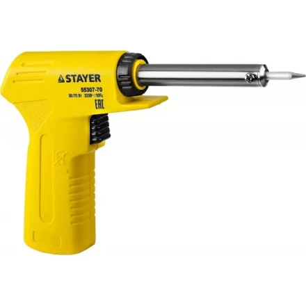 Паяльник с пистолетной пластмассовой рукояткой, STAYER &quot;MASTER&quot; MAXTerm, 55307-70, 30 - 70 Вт, конус 55307-70 купить в Новом Уренгое