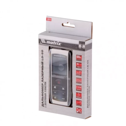 Лазерный дальномер Matrix LD-60 с электронным угломером 38016 купить в Новом Уренгое