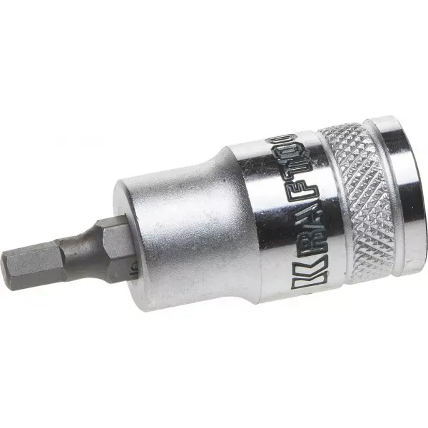 Торцовая бита-головка KRAFTOOL "INDUSTRIE QUALITAT", материал S2, HEX, сатинированная, 1/2", H5 27908-05_z01 купить в Новом Уренгое