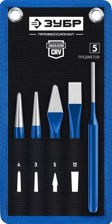 ЗУБР 5 предметов, набор шестигранных зубил и кернеров в чехле, Профессионал (21070-H5) купить в Новом Уренгое