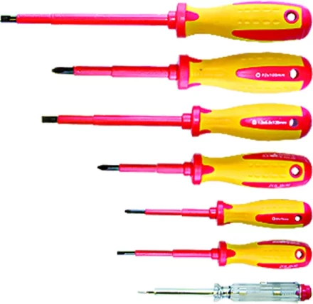 Набор отверток диэлект.до 1000В проб.эл. - до 250В двухкомп.рукоятки (7шт.) MATRIX PROFESSIONAL 13355 купить в Новом Уренгое