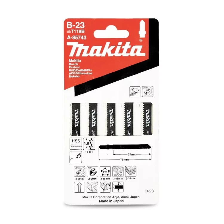 Пилки для лобзика Makita B-23 A-85743 купить в Новом Уренгое