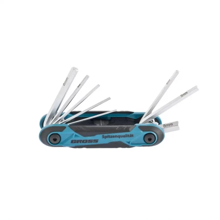 Набор ключей имбусовых Hex 1,5-8 мм CrV складные 8 шт Gross 16412 купить в Новом Уренгое