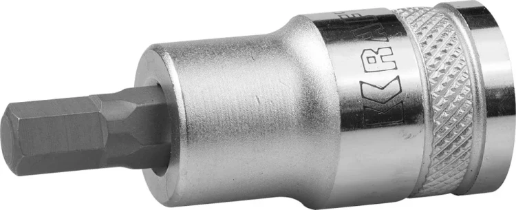 Торцовая бита-головка KRAFTOOL "INDUSTRIE QUALITAT", материал S2, HEX, сатинированная, 1/2", H7 27908-07_z01 купить в Новом Уренгое