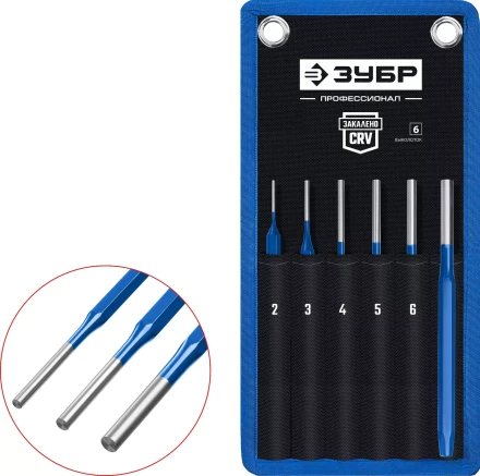 ЗУБР 6 предметов, набор шестигранных выколоток в чехле, Профессионал (21070-H6) купить в Новом Уренгое