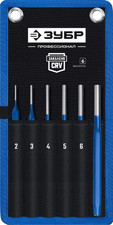 ЗУБР 6 предметов, набор шестигранных выколоток в чехле, Профессионал (21070-H6) купить в Новом Уренгое