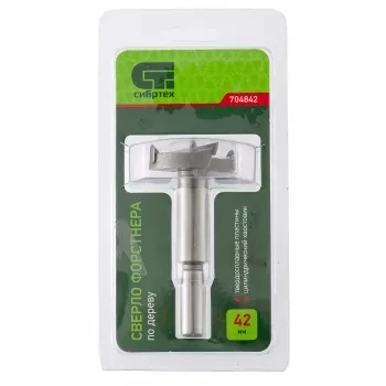 Сверло Форстнера по дереву 42 мм цилиндрический хвостовик СИБРТЕХ 704842 купить в Новом Уренгое