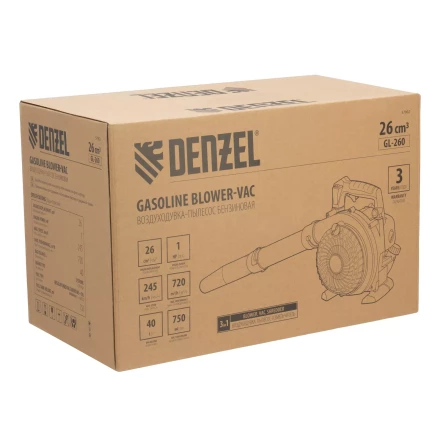 Воздуходувка-пылесос бензиновая Denzel GL-260 57902, 26 см3, 1 л.с. купить в Новом Уренгое