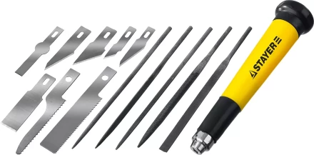 Набор STAYER Нож “MASTER” для точных работ в комплекте с лезвиями различной формы и надфилями, в чехле,38 предметов 09145-H38 купить в Новом Уренгое