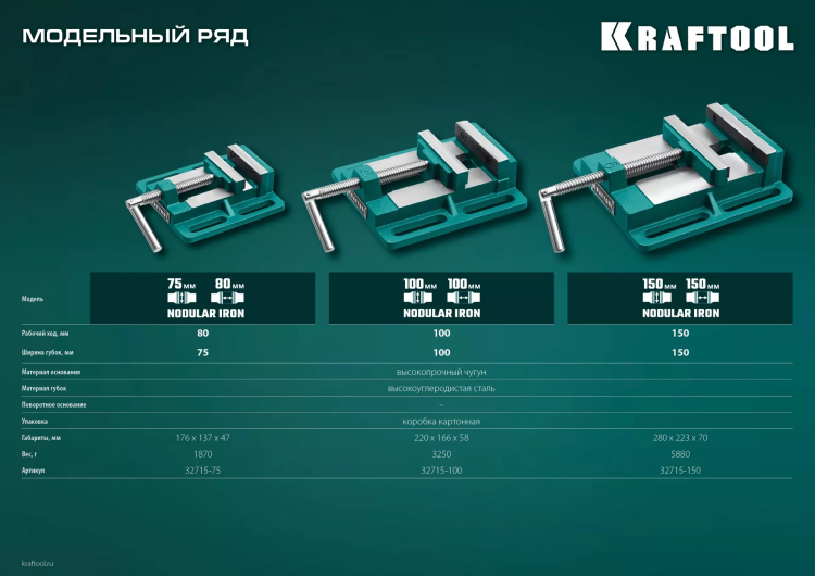 Тиски KRAFTOOL станочные 32715-150 купить в Новом Уренгое