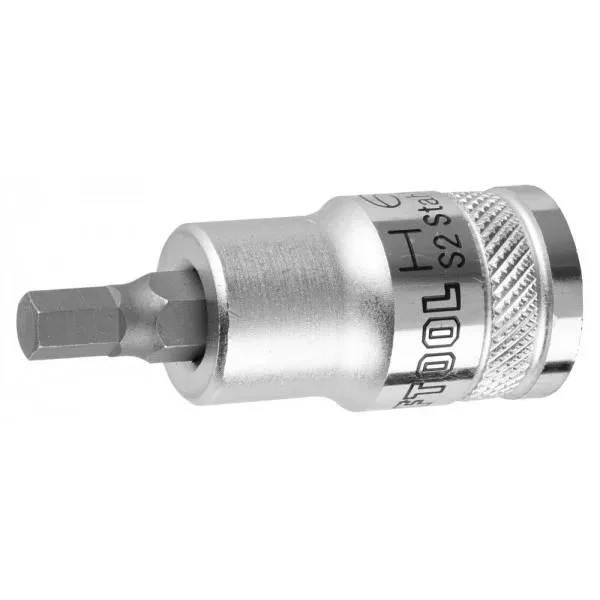 Торцовая бита-головка KRAFTOOL "INDUSTRIE QUALITAT", материал S2, HEX, сатинированная, 1/2", H6 27908-06_z01 купить в Новом Уренгое