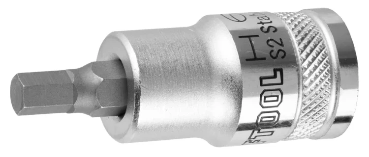 Торцовая бита-головка KRAFTOOL "INDUSTRIE QUALITAT", материал S2, HEX, сатинированная, 1/2", H6 27908-06_z01 купить в Новом Уренгое
